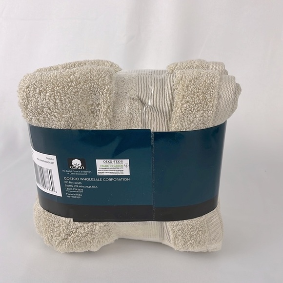 Mira Bella 4 pc Cream Lt Tan Towel Set, 2 Hand Towel 16x30 2 Washcloth 13x13 NWT - Picture 3 of 8